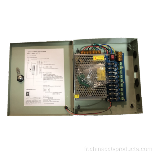 Alimentation de l&#39;adaptateur de commutation de caméra CCTV 12VDC CCTV